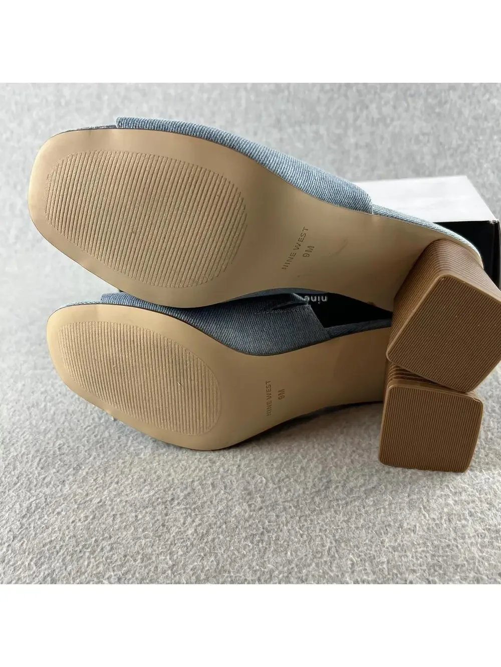 Nine West Heel Mule slide sandals Size 9 Women’s Y2K Chucky Block Slip on